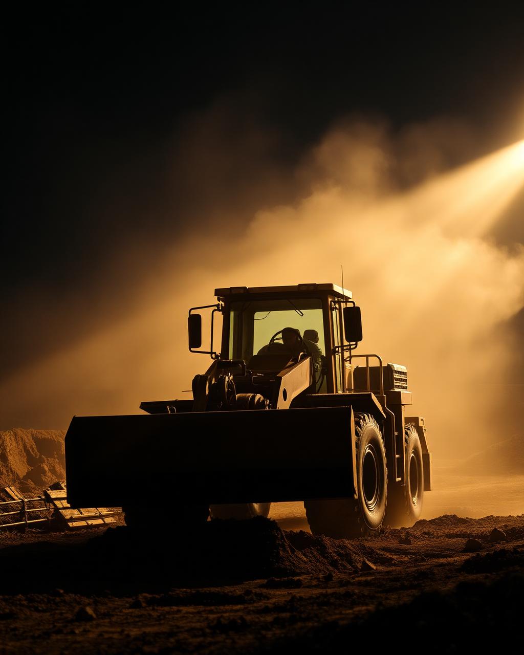 Front-end loader at a job site